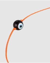 Kuzzoi - ICONIC EXCLUSIVE - Bracelet Nylon Orange Evil Eye Glass Bead