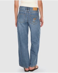 Thrills - Billie Low Rise Baggy Embro Jeans