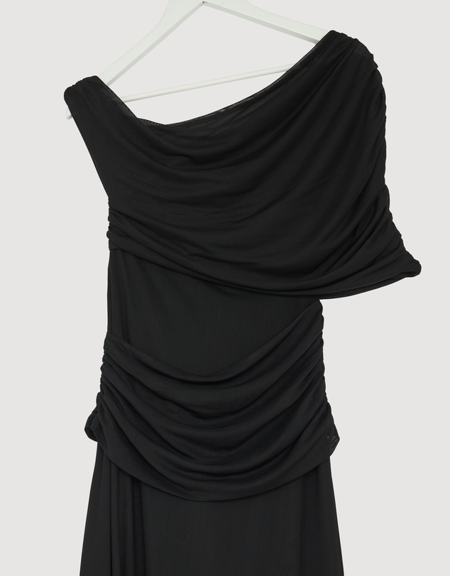 Revibe - Repaired CHANCERY Margot One Shoulder Drape Maxi Dress - AU 10
