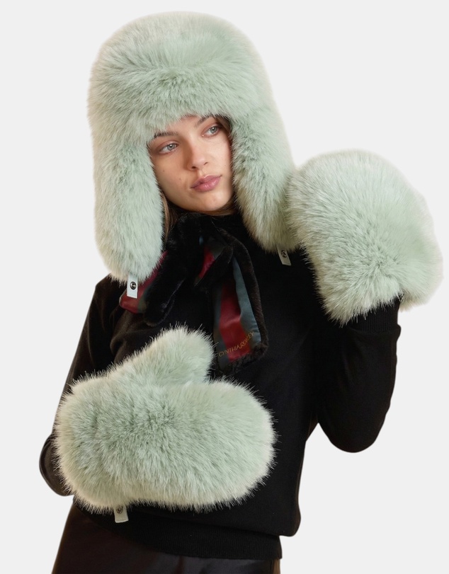 Cynthia Rowley - Faux Fur Oversized Mittens