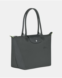 Longchamp - Le Pliage Green Canvas Tote Bag - Medium