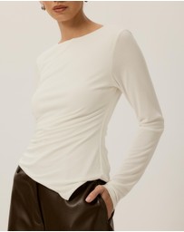 Tussah - Bonnie Asymmetric Ruched Long Sleeve Top