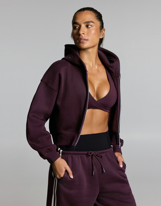 Rockwear - Cosy Fleece Cropped Zip Through Hoodie