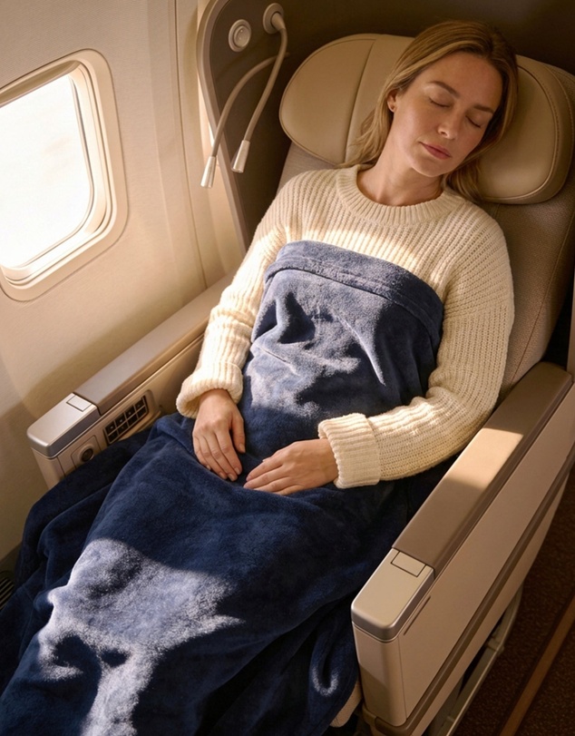 Milleni - Milleni Travel Blanket in Navy