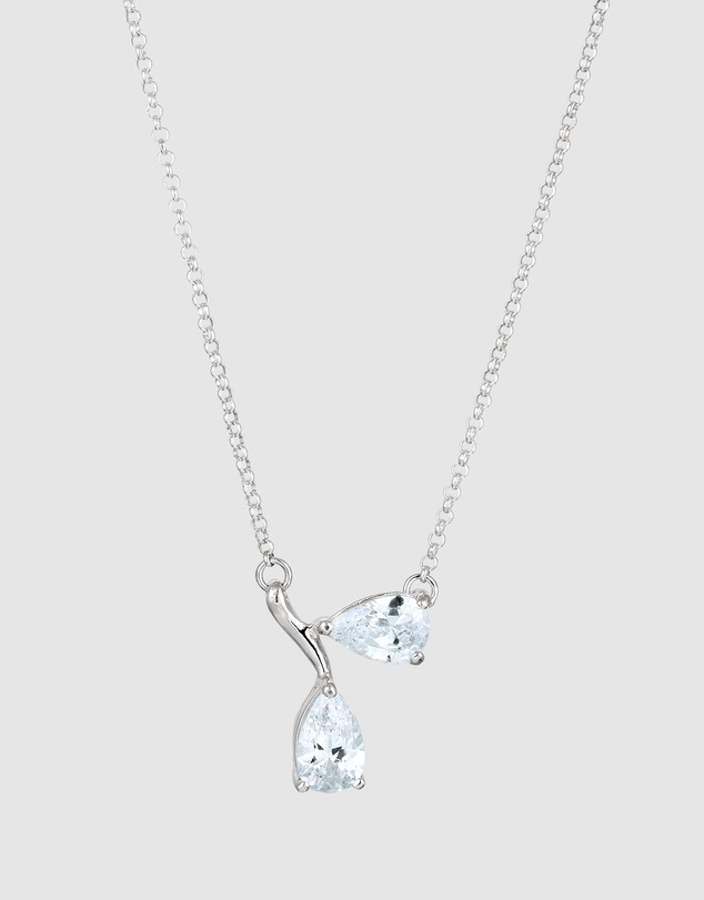 Elli Jewelry - Necklace Zirconia Drop 925 Sterling Silver