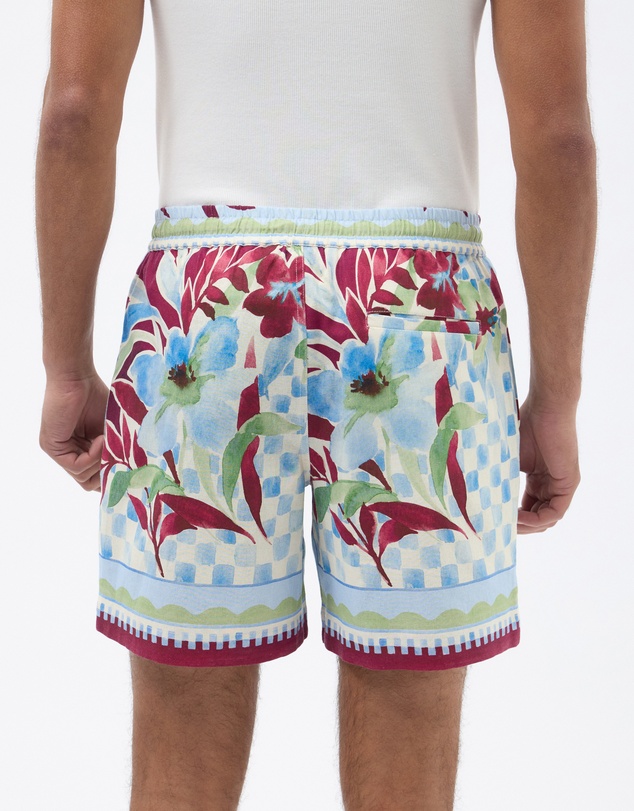 AERE - Resort Printed Linen Blend Shorts