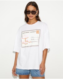 Dazie - Postcard Oversized Graphic Tee