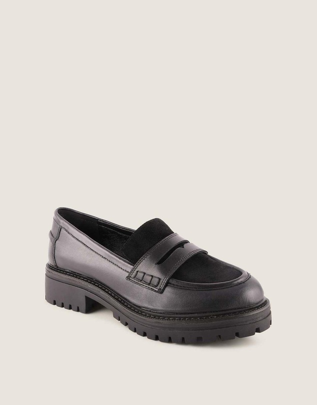 Shelly Shen - Ellison Loafers Black Leather/Suede
