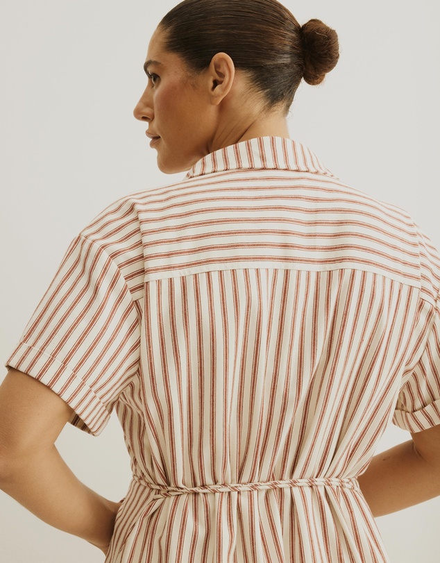 Atmos&Here Curvy - Amy Tie Back Maxi Shirt Dress