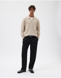 AERE - Premium Linen Blend Relaxed Knit Polo