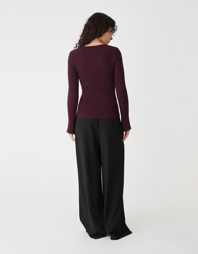 Forcast - Zahlia Square Neck Rib Knit