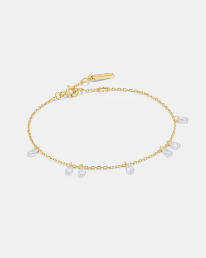 Ania Haie - Gold Ethereal Teardrop Dangle Station Bracelet