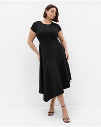 City Chic - Plus size Ponte Flare Midi Dress - black