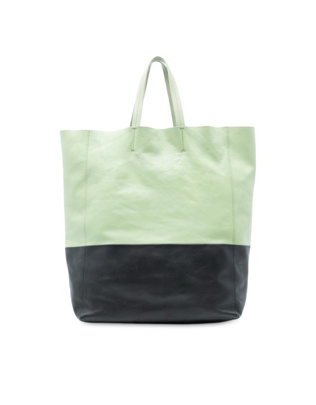 Pre-Loved by Azura Reborn - Pre-Loved Bicolor Leather Vertical Cabas Tote