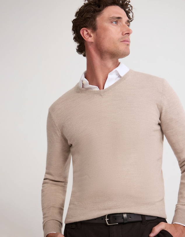 Oxford - Basic V-Neck Pure Wool Pullover