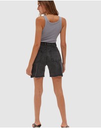 Style Addict - Frayed Denim Shorts