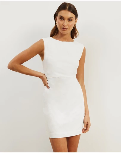 Atmos&Here - Gaia Cotton Gathered Waist Mini Dress