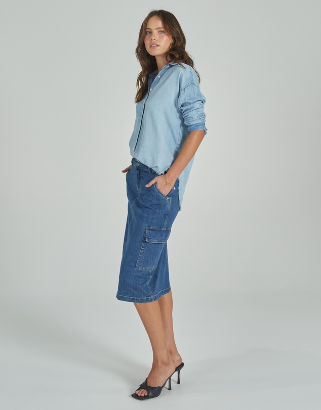DRICOPER DENIM - Cargo Midi Skirt