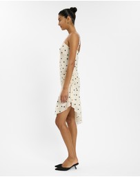 With Harper Lu - Asymmetrical Frill Midi Dress