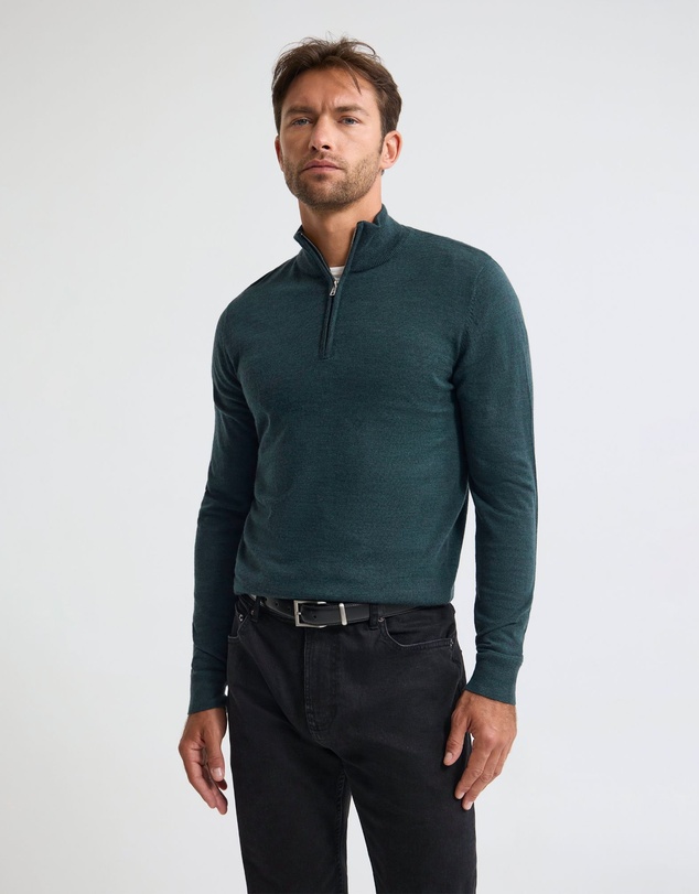 Oxford - Merino Zip-Neck Wool Pullover