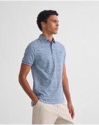 Oxford - Milo Printed Jersey Polo With Pocket