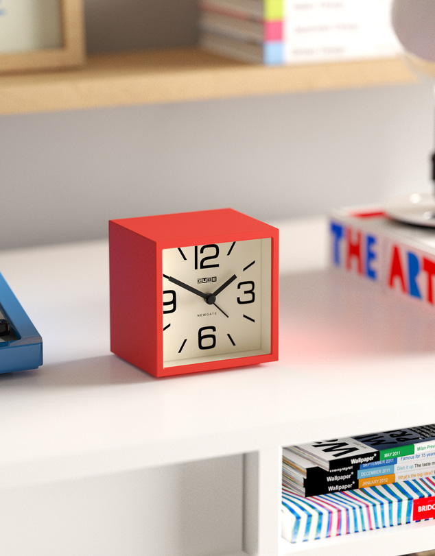 Newgate - Newgate Cube Mantel Clock-Fire Engine Red