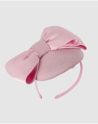 Max Alexander - Felt Pink Winter Pillbox Fascinator with Bow