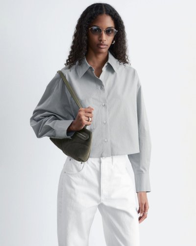 Cropped Oversized Cotton Shirt
