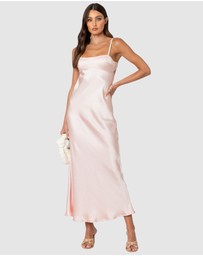 EDIKTED - Vienna Open Back Satin Maxi Dress