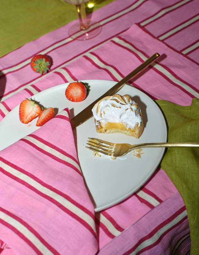 Mosey Me - Raspberry Stripe Placemat Set