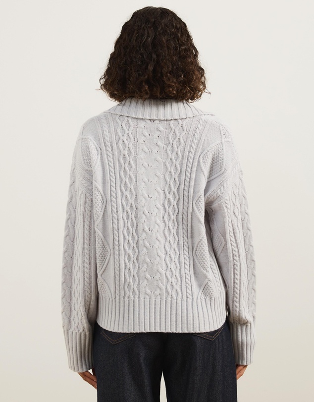 Atmos&Here - Faye Cable Knit Pullover with Collar