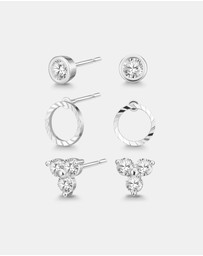 Mestige - The Luminous Earrings Set - Silver Plated