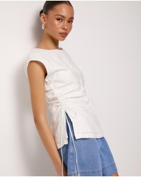 AERE - Aria Linen Trim Detail Top