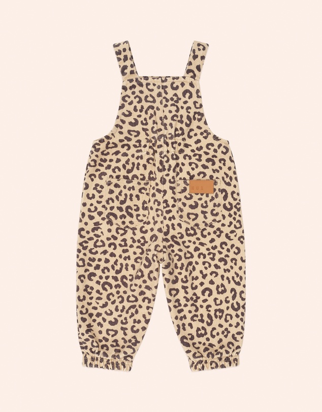 Huxbaby - Leopard Print Denim Overalls - Babies