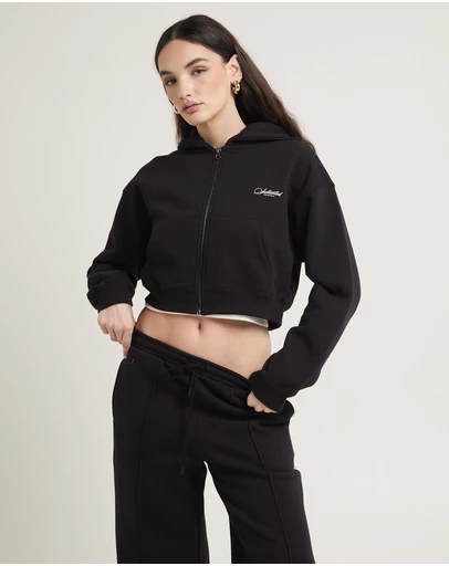 Subtitled - Cropped Zip Hoodie