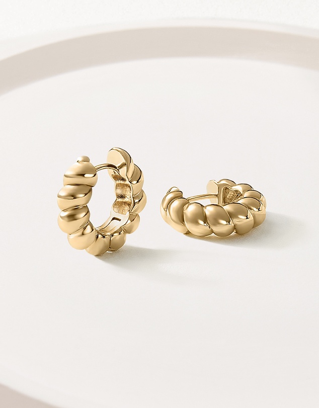 Mestige - Celeste Bead Hoops - 18K Gold Plated