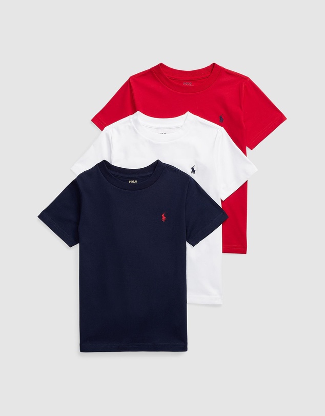 Polo Ralph Lauren - 3-Pack Crew Neck Tee Gift Box Set - ICONIC EXCLUSIVE - Kids