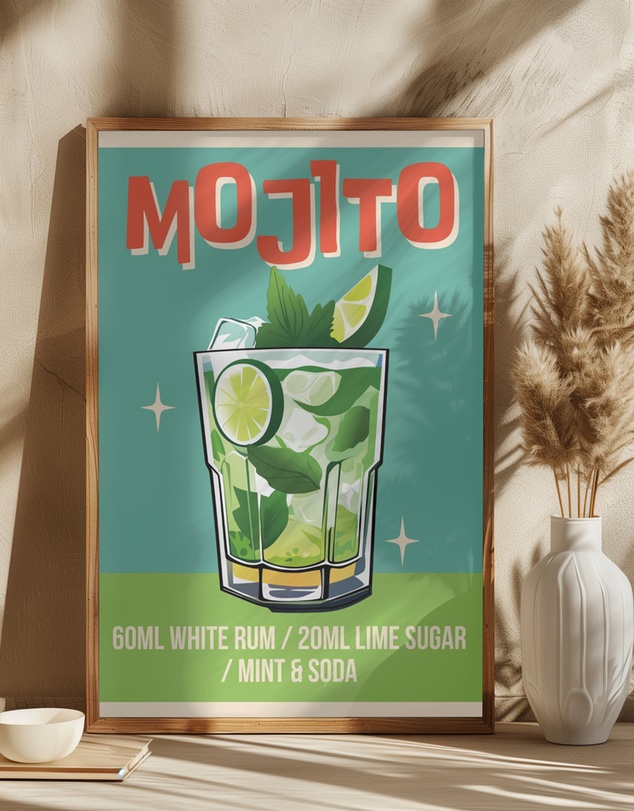 Olive et Oriel - Mojito Cocktail by Wallchart Art Studio Art Print