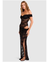 Alice In The Eve - Montana Bodysuit Lace Maxi Dress