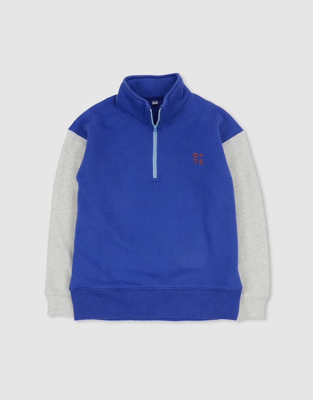 Olive & The Captain - Cobalt Cosy Block Zip Jumper- Updated Fit