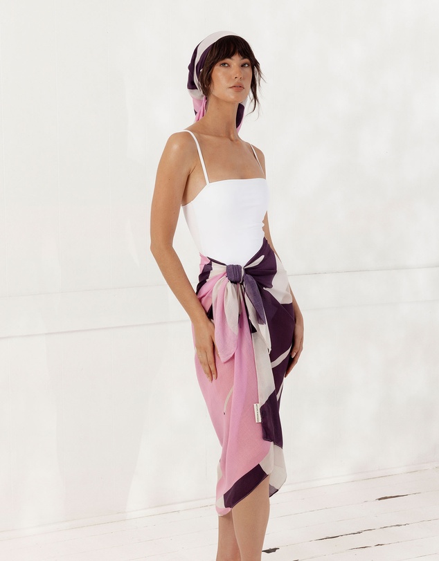 Morgan & Taylor - Fern Beach Sarong in Purple & Pink