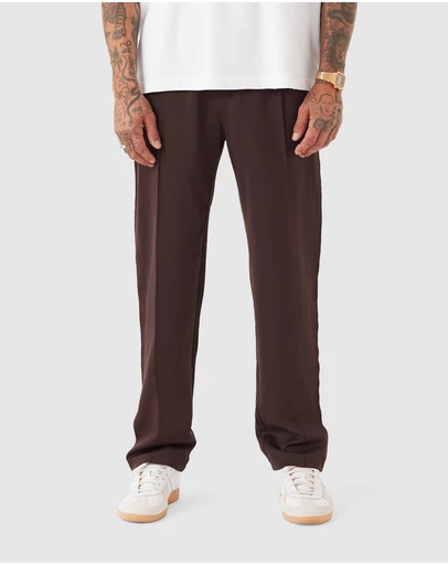 Zanerobe - Stitched Football Trackpant Dk Choc