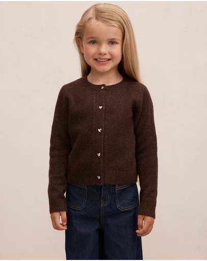 Forever New Girls - Hallie Crew Neck Girls Cardigan