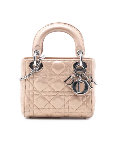 Pre-Loved by Azura Reborn - Pre-Loved Mini Iridescent Lambskin Cannage Lady Dior