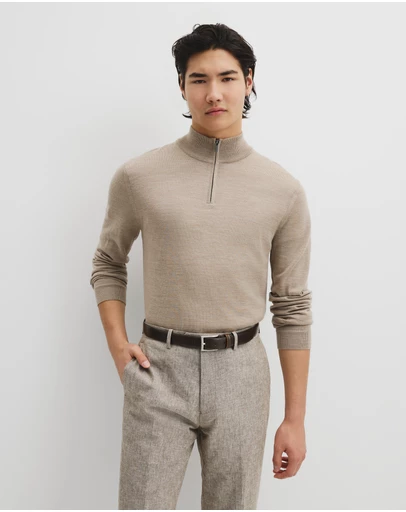 Country Road - Australian Merino Long Sleeve Vam Half Zip Knit