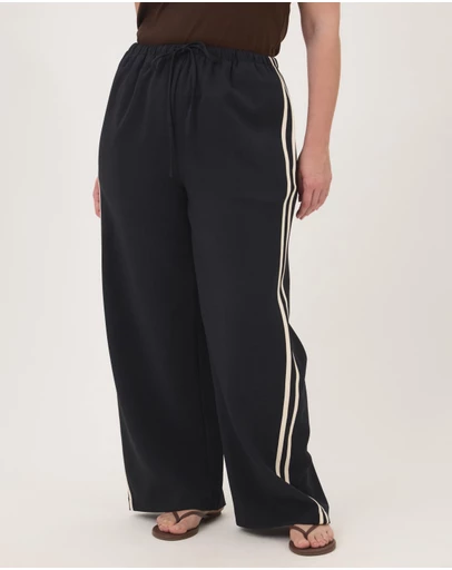 Atmos&Here Curvy - Aria Side Stripe Drawstring Pants