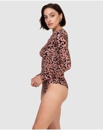 Oh!Zuza - Printed Viscose Boat Neck Long Sleeve Bodysuit