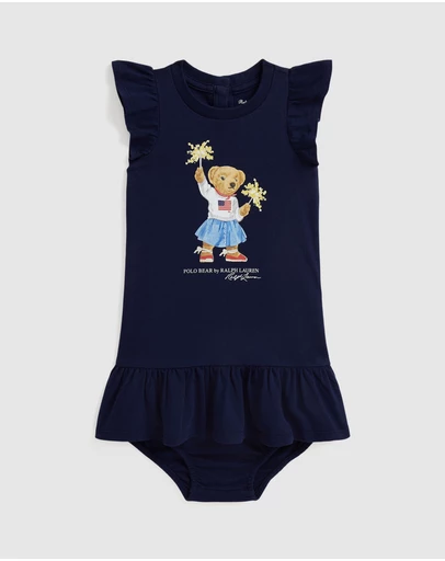 Polo Ralph Lauren - Polo Bear Cotton Jersey Dress & Bloomer - Babies