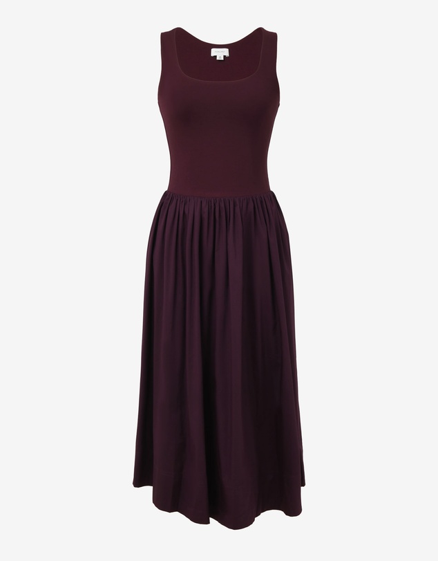 Forcast - Soho Knit & Poplin Midi Dress