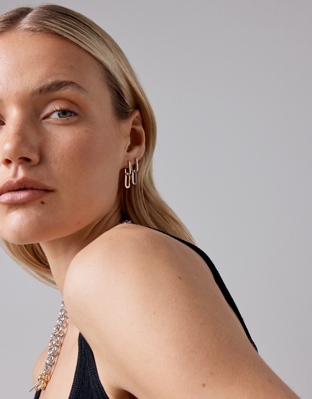 Michael Hill - Paperclip Huggie Drop Earrings in 10kt Yellow Gold